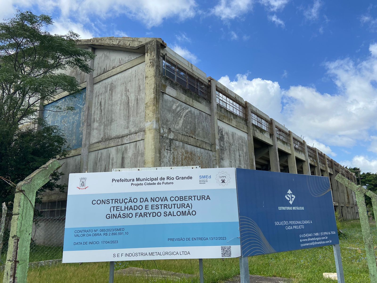 Reforma do ginásio Farydo Salomão deve ser finalizada no primeiro semestre de 2024