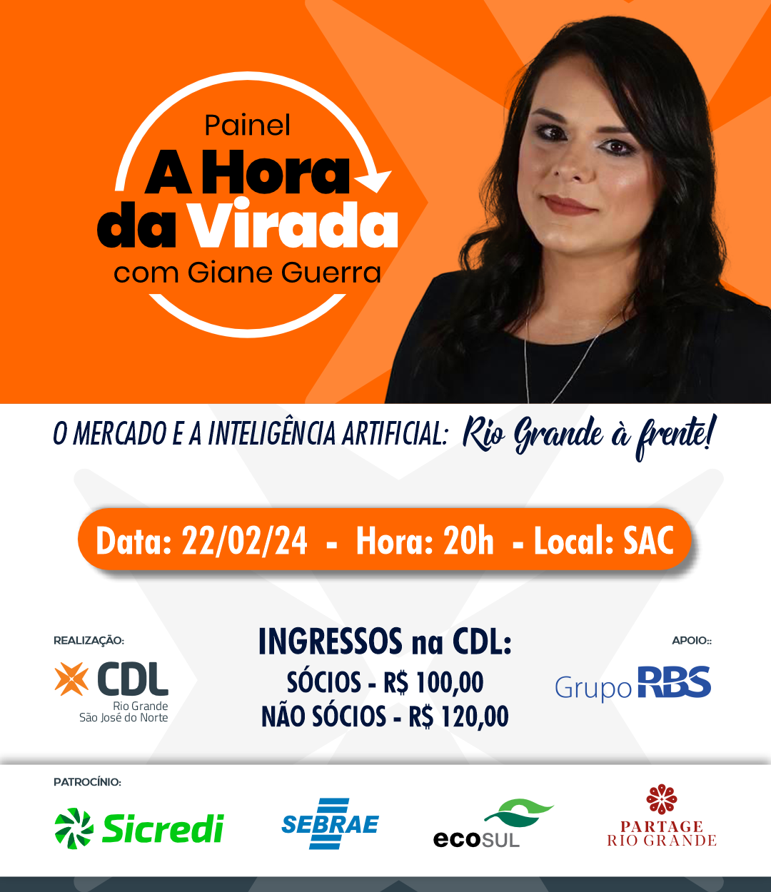 Painel-jantar "A Hora da Virada" debate o mercado e a inteligência artificial em Rio Grande