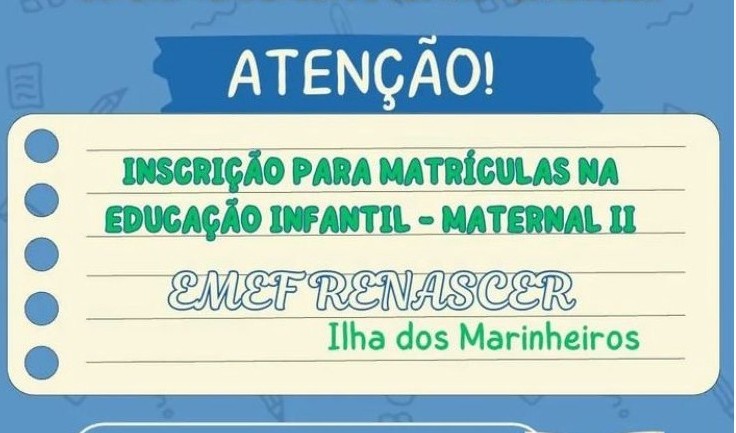 Pela primeira vez, Ilha dos Marinheiros contará com turma de Maternal II