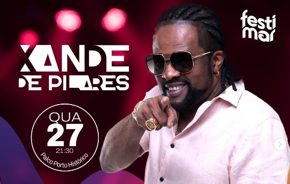Festimar 2024: Xande de Pilares fará show aberto ao público dia 27 de março