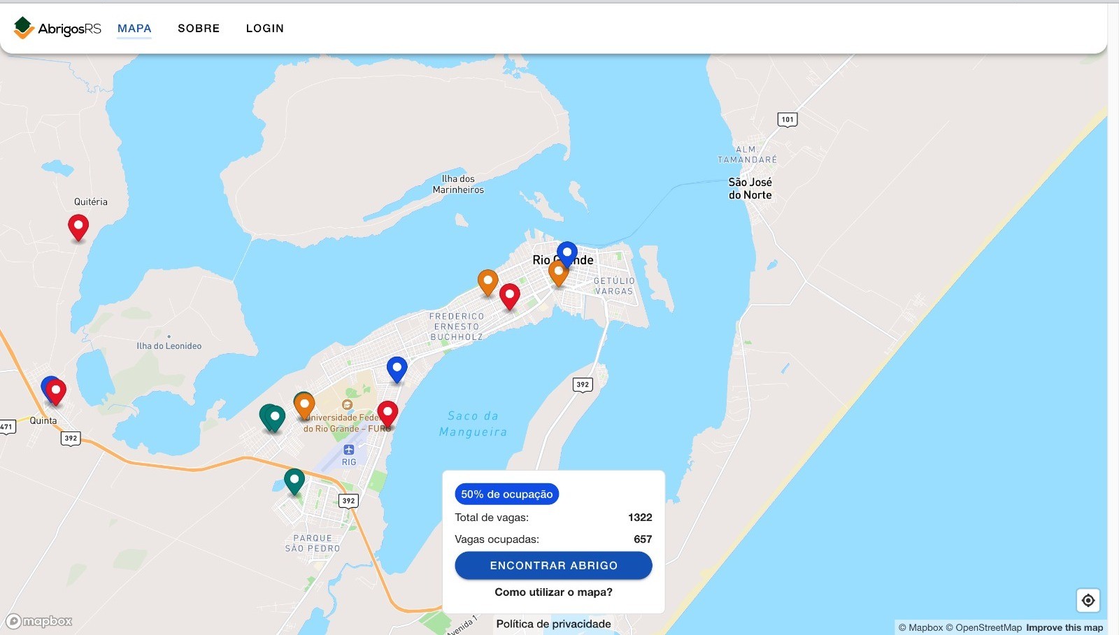 Rio Grande adere à ferramenta para centralizar informações sobre os abrigos