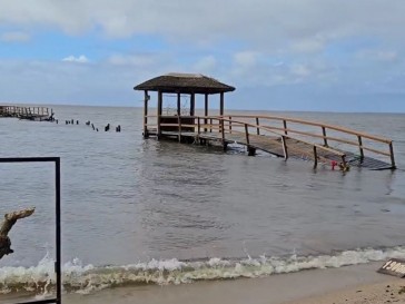 Trapiche do Laranjal cai após alta da Lagoa dos Patos em Pelotas