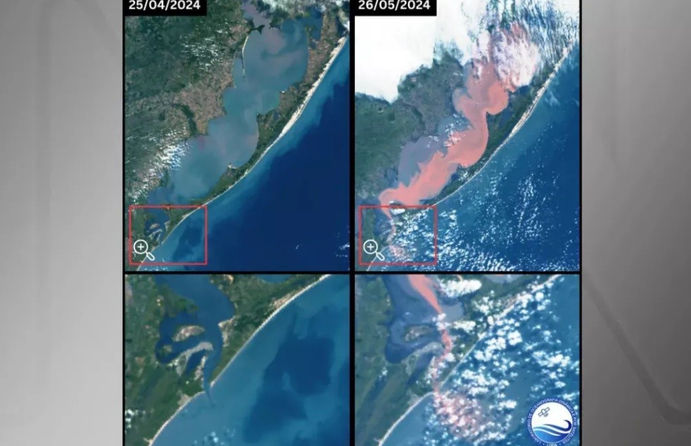 Satélite registra chegada de mancha de sedimentos ao oceano