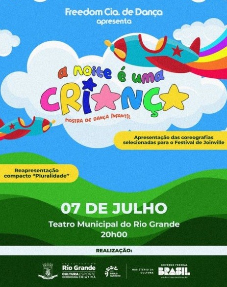 Freedom Cia. de Dança apresentará Mostra "A Noite é uma Criança" no Teatro Municipal em julho