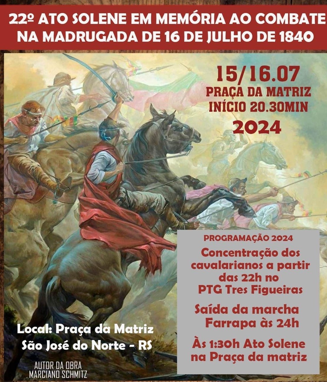Tradicionalistas de São José do Norte realizam Ato Solene em Memória ao Combate Farroupilha de 16 de Julho de 1840