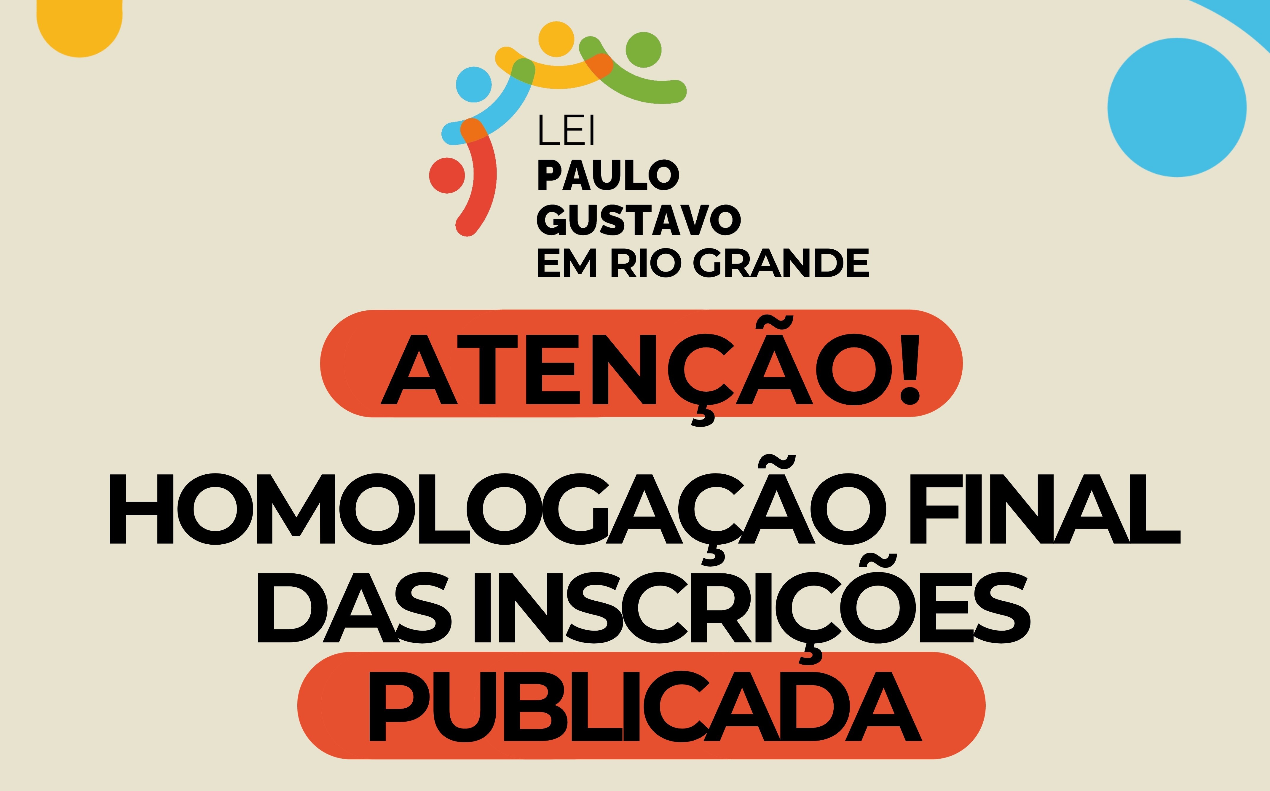 Prefeitura divulga homologação final das inscrições da Lei Paulo Gustavo