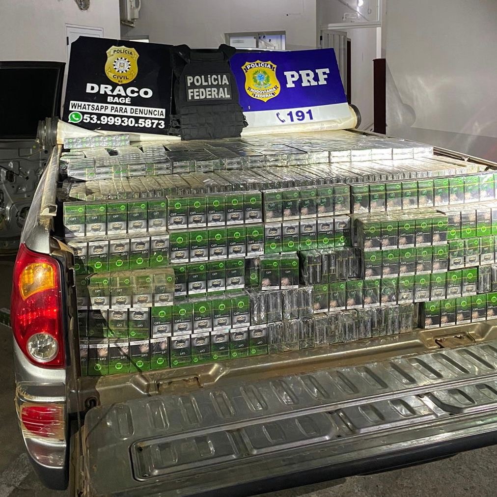 Ação integrada apreende 25 mil maços de cigarros estrangeiros em Bagé