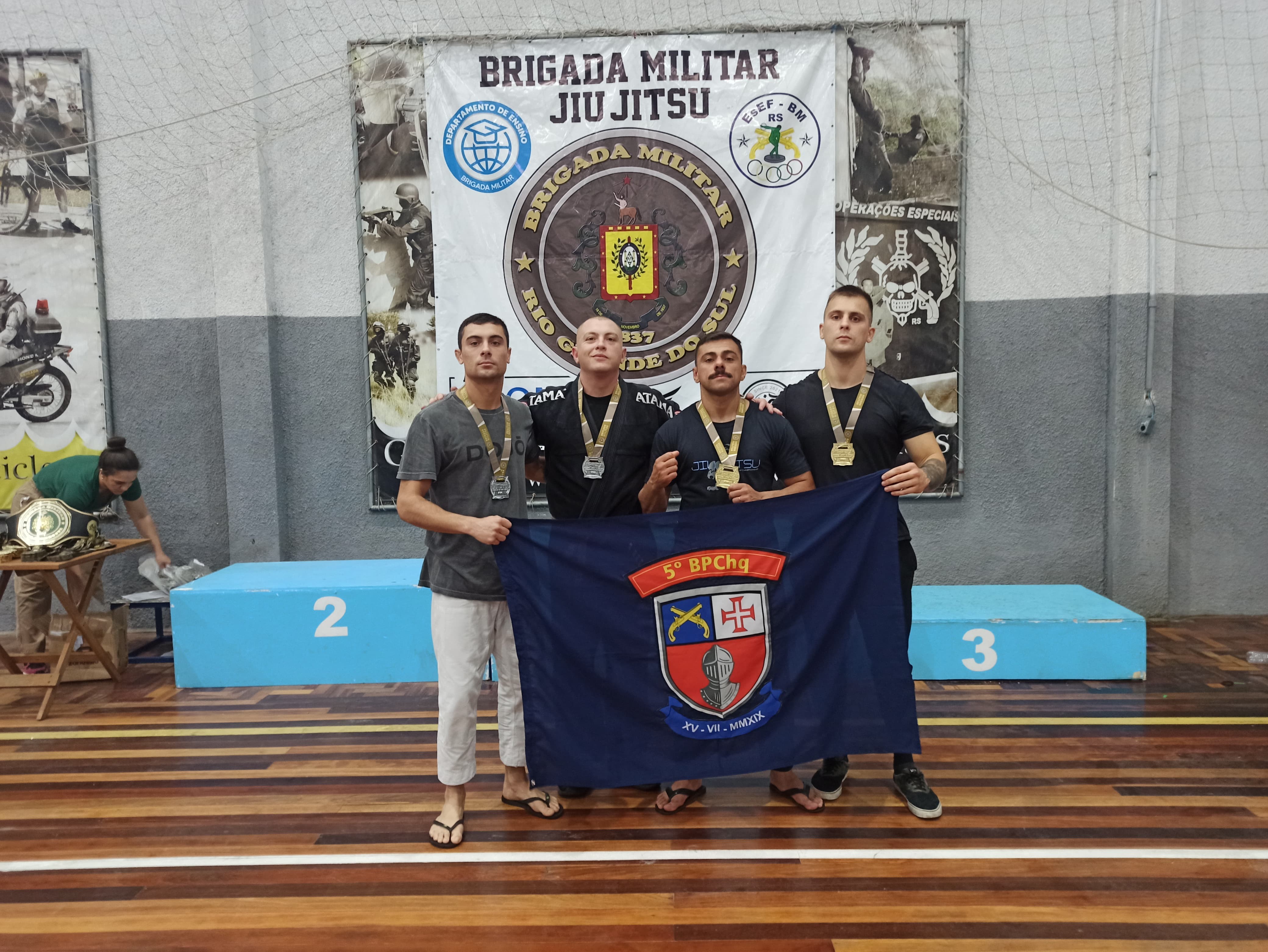 Soldados do 5° BPChoque conquistam pódio no 1° Campeonato de Jiu-jitsu da Brigada Militar