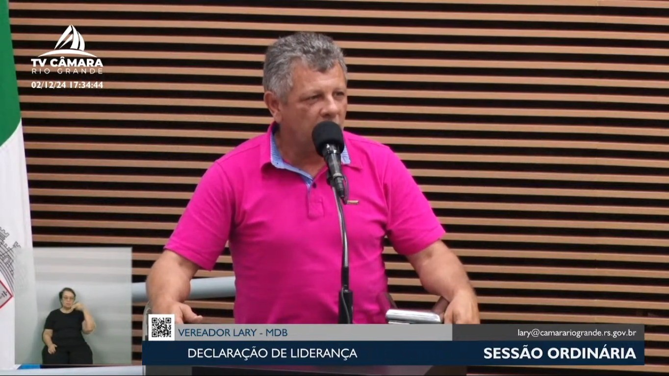 MDB de Rio Grande comunica saída do vereador Lary Mendes