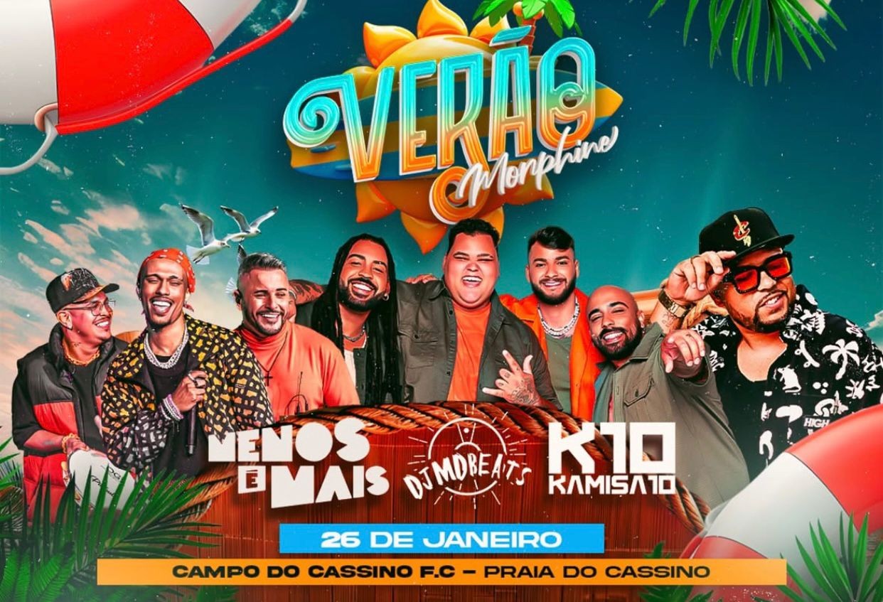 Show do Menos é Mais e Kamisa 10 promete agitar o Balneário Cassino neste domingo (26)