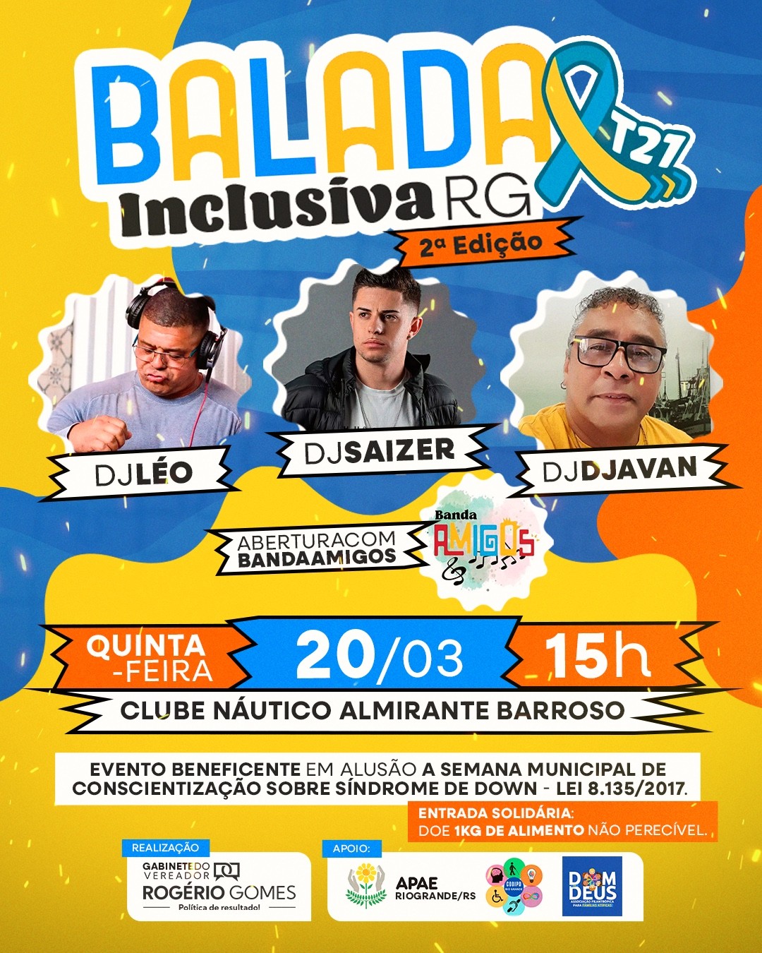 2ª Edição da Balada Inclusiva será realizada nesta quinta-feira (20)