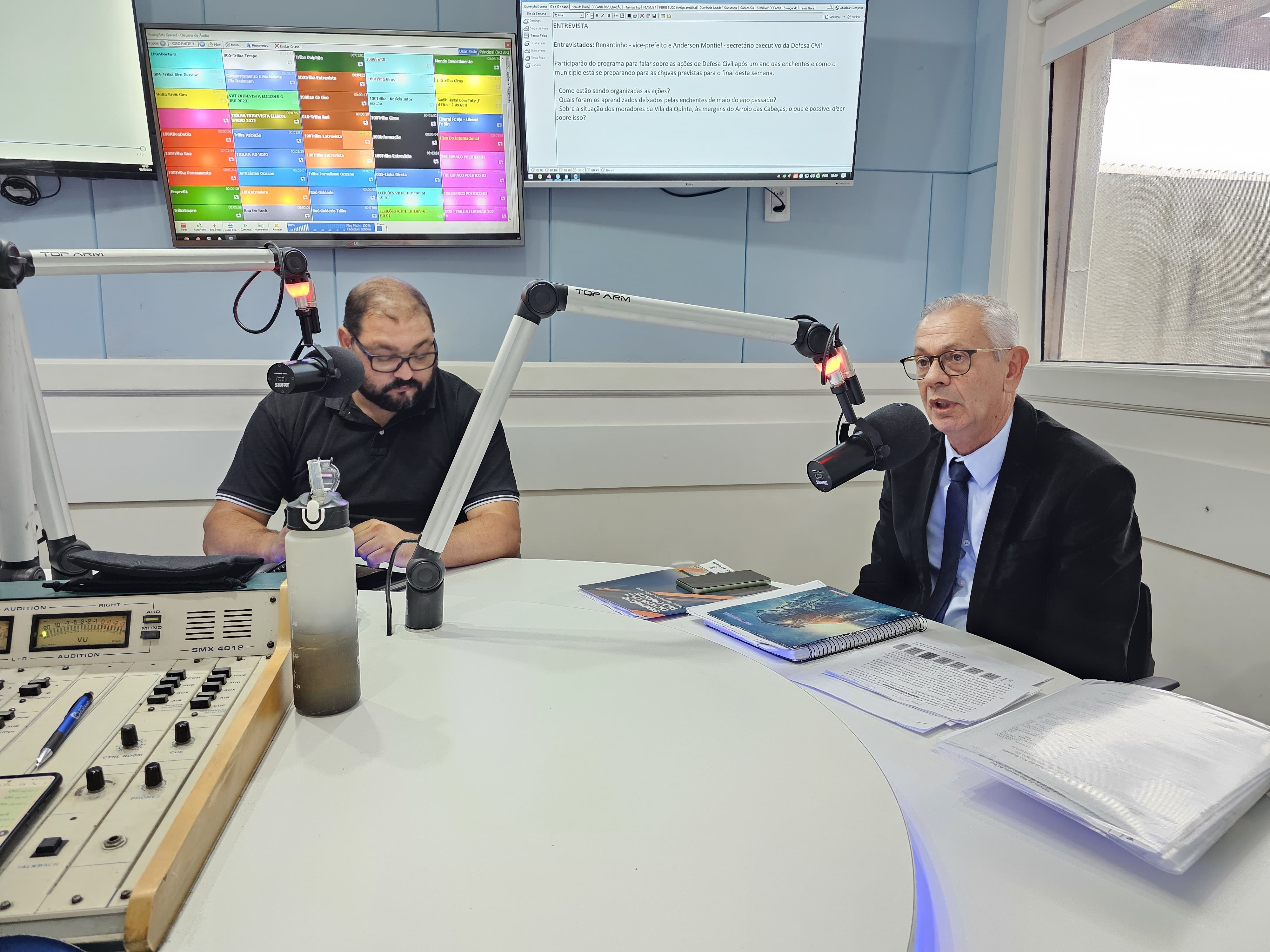 Vice-prefeito e secretário executivo da Defesa Civil destacam ações contra enchentes no programa Giro Oceano