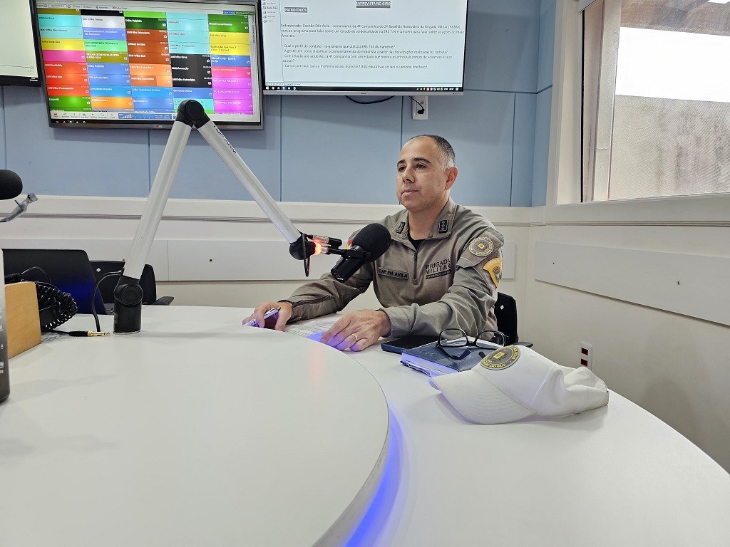 Estudo de acidentalidade na ERS 734 e demais ações do 2º BRBM são temas de entrevista no Giro Oceano