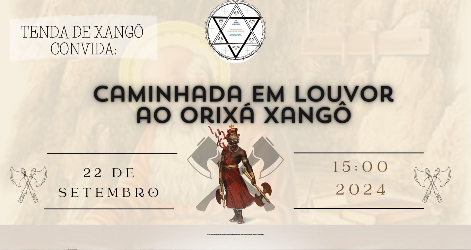 Caminhada em louvor ao Orixá Xangô acontecerá no domingo (22) pelas ruas de Rio Grande