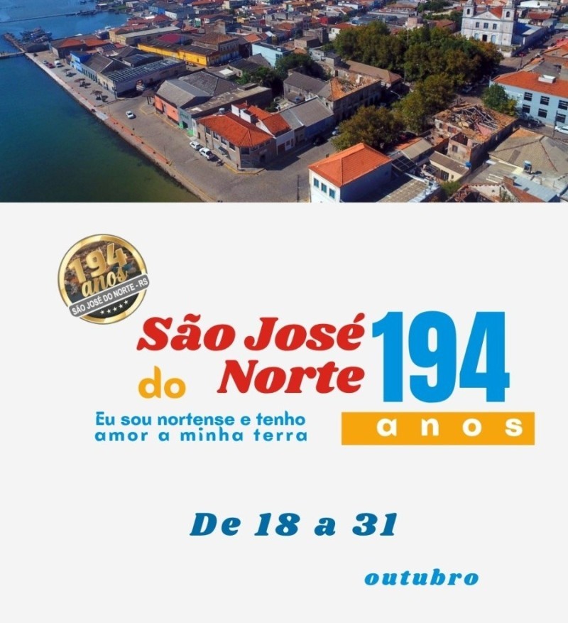 Confira a programação da celebração dos 194 anos de São José do Norte 