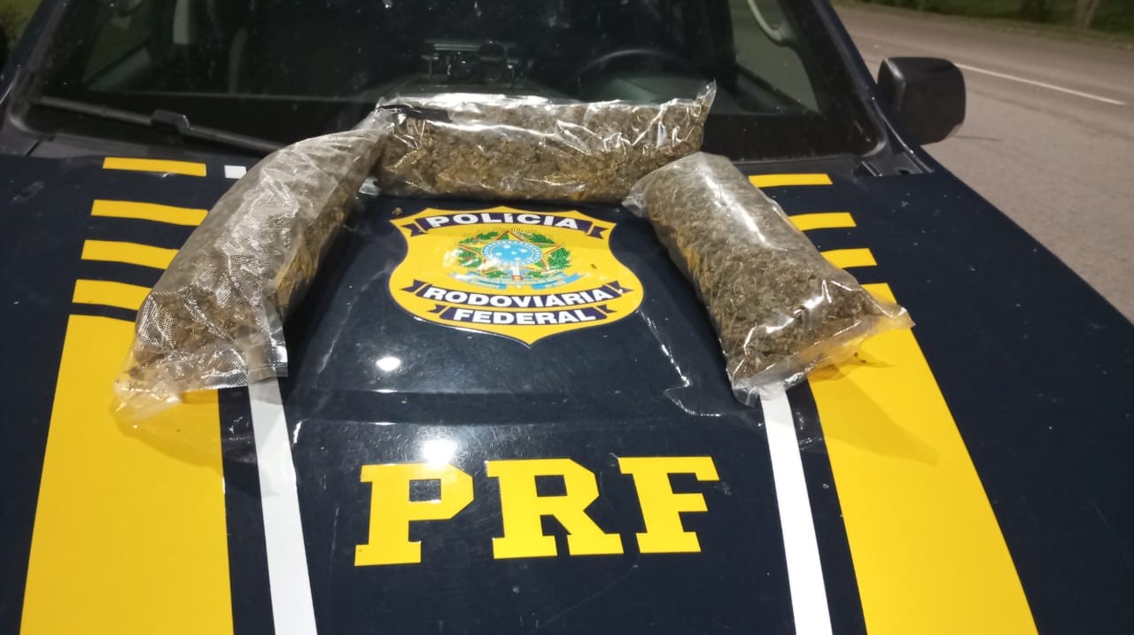 PRF prende mulher com 1,5 kg de skunk em ônibus em Capão do Leão