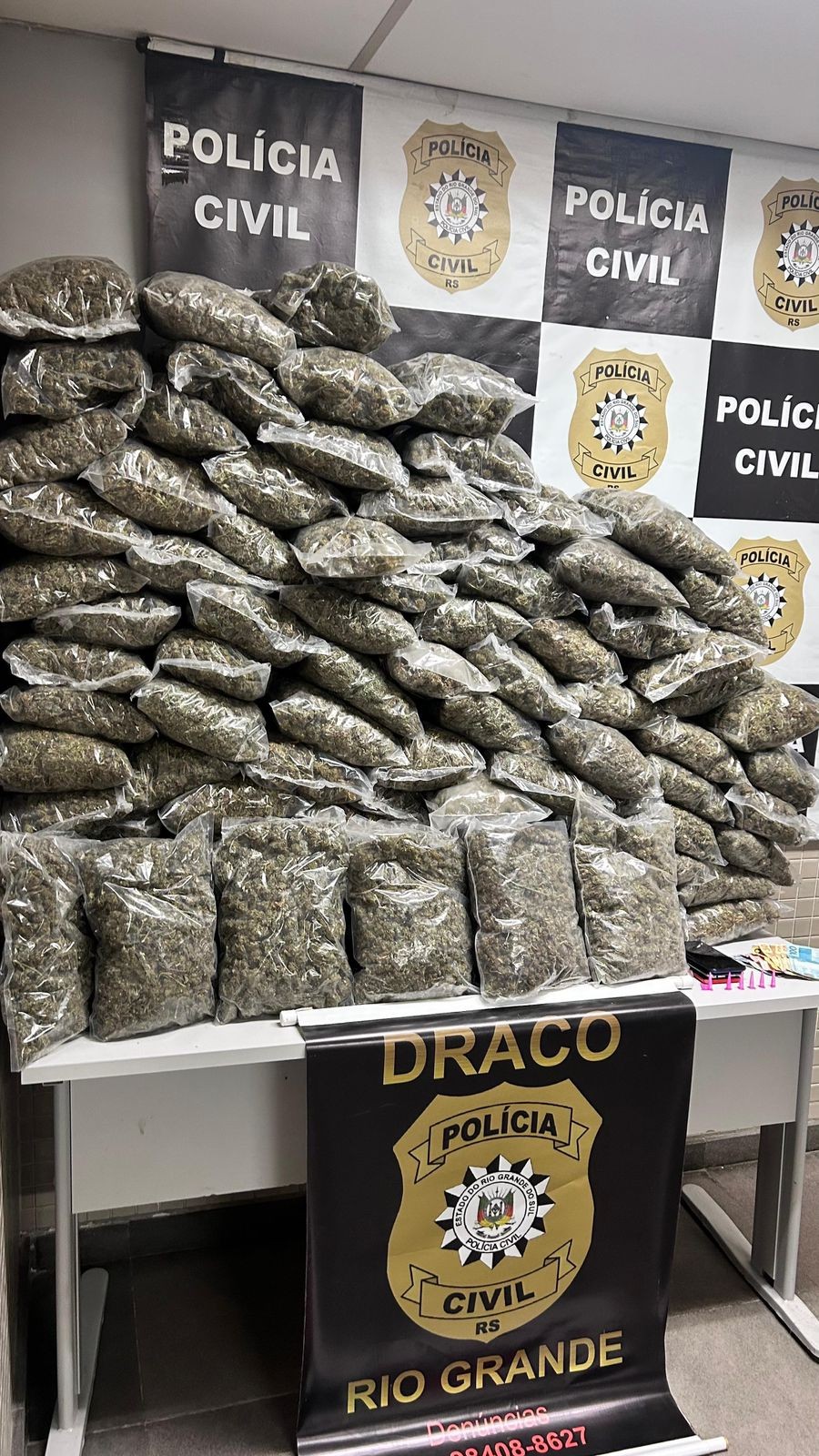 Polícia Civil e PRF apreendem 46 kg de skunk na BR-471 e prendem casal em flagrante