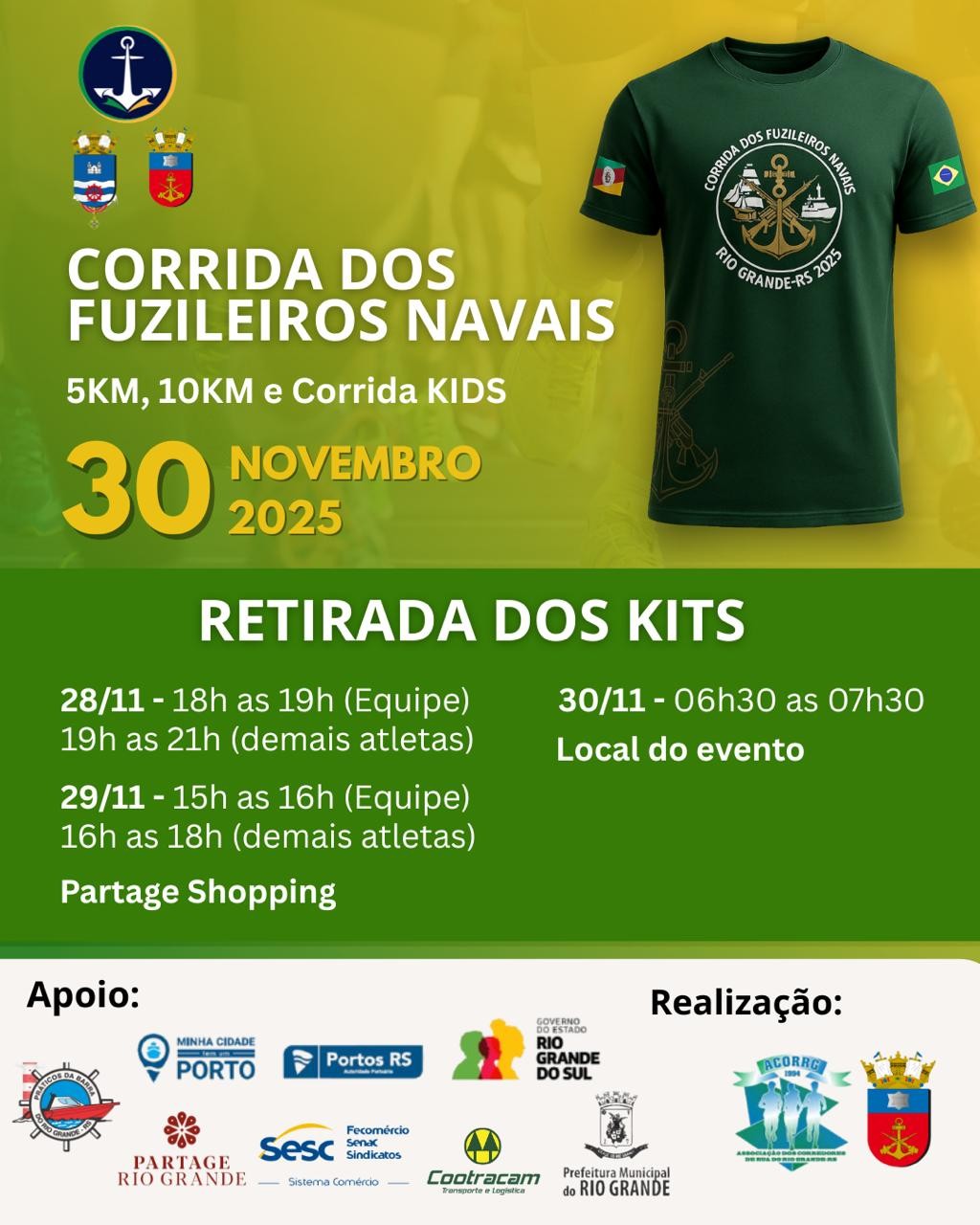 Corrida dos Fuzileiros Navais movimenta a cidade do Rio Grande neste domingo