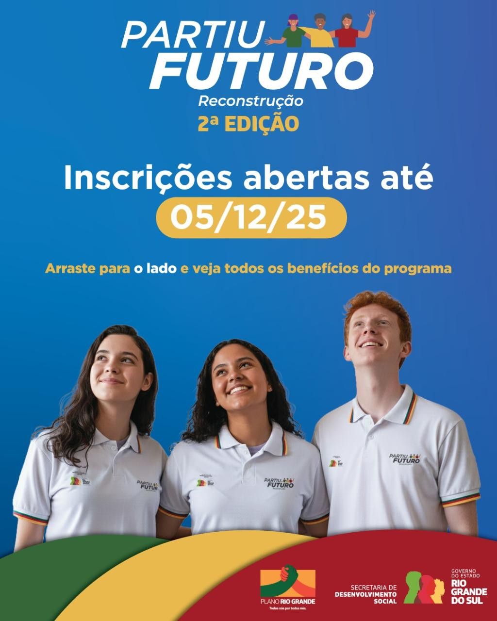 Programa Partiu Futuro Reconstrução oferece 150 vagas para jovens rio-grandinos 