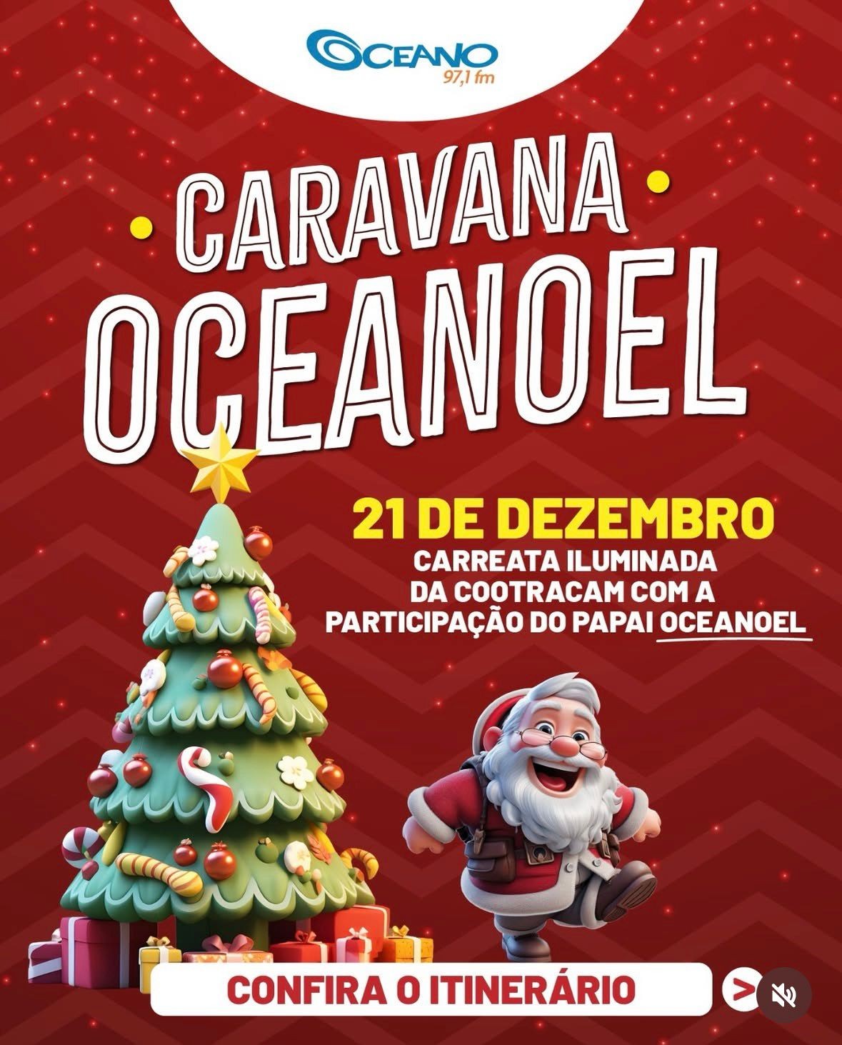 Caravana Oceanoel leva carreata iluminada e Papai Oceanoel às ruas de Rio Grande neste Domingo