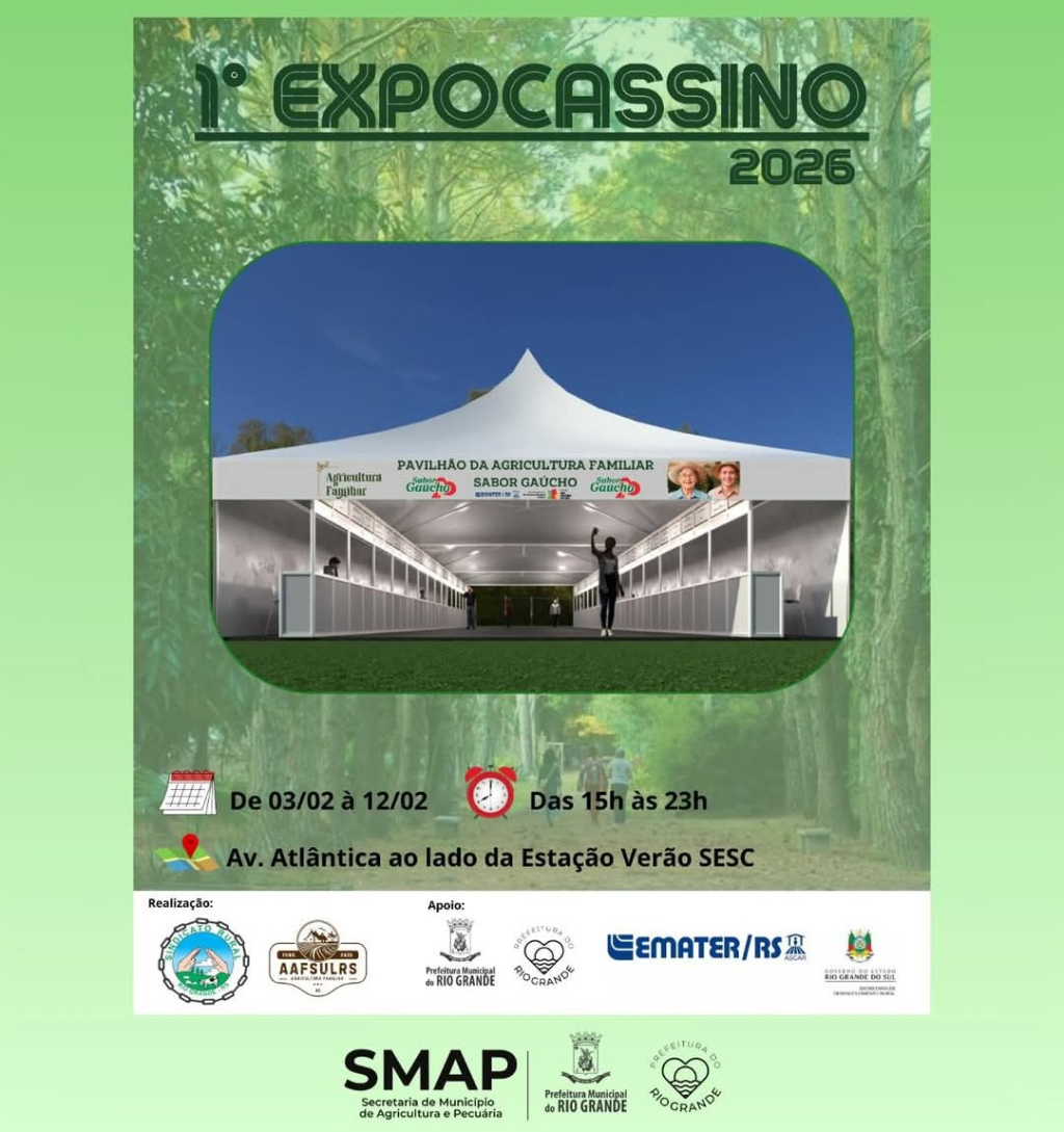Cassino sedia a 1ª Feira da Agricultura Familiar em meio à Expocassino 2026