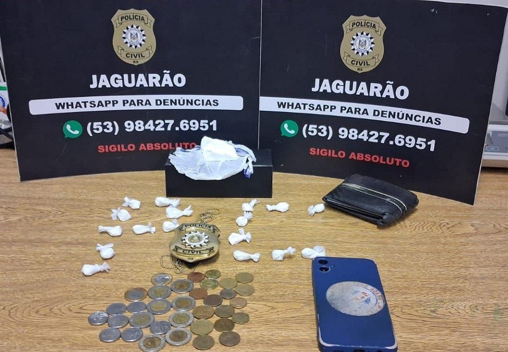 Polícia Civil de Jaguarão prende uruguaio em flagrante por tráfico de drogas