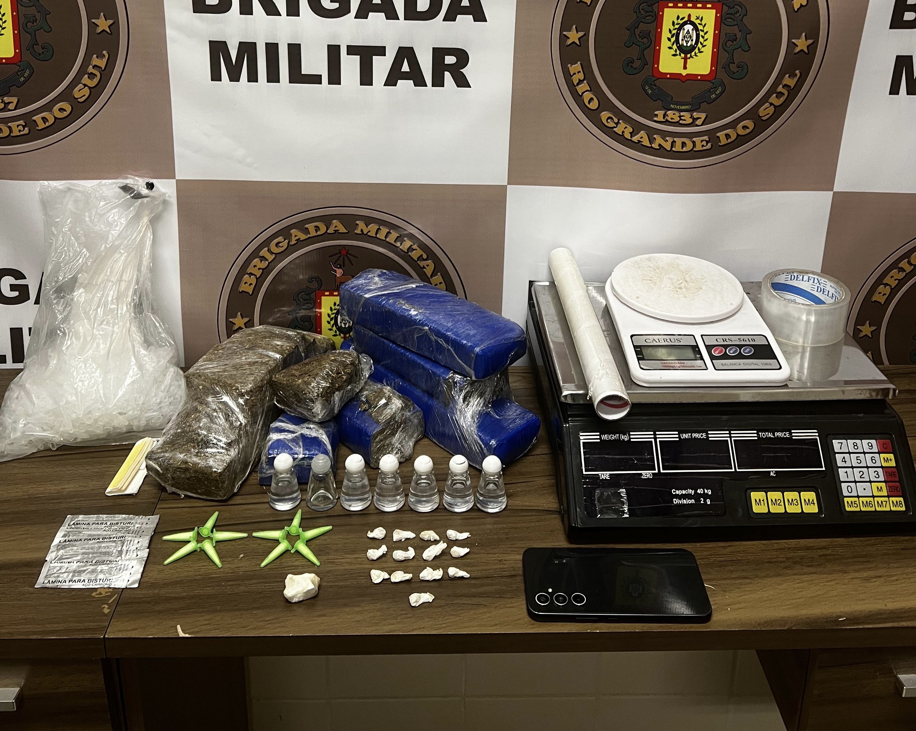 Brigada Militar realiza prisão e apreensão por tráfico na madruga de domingo