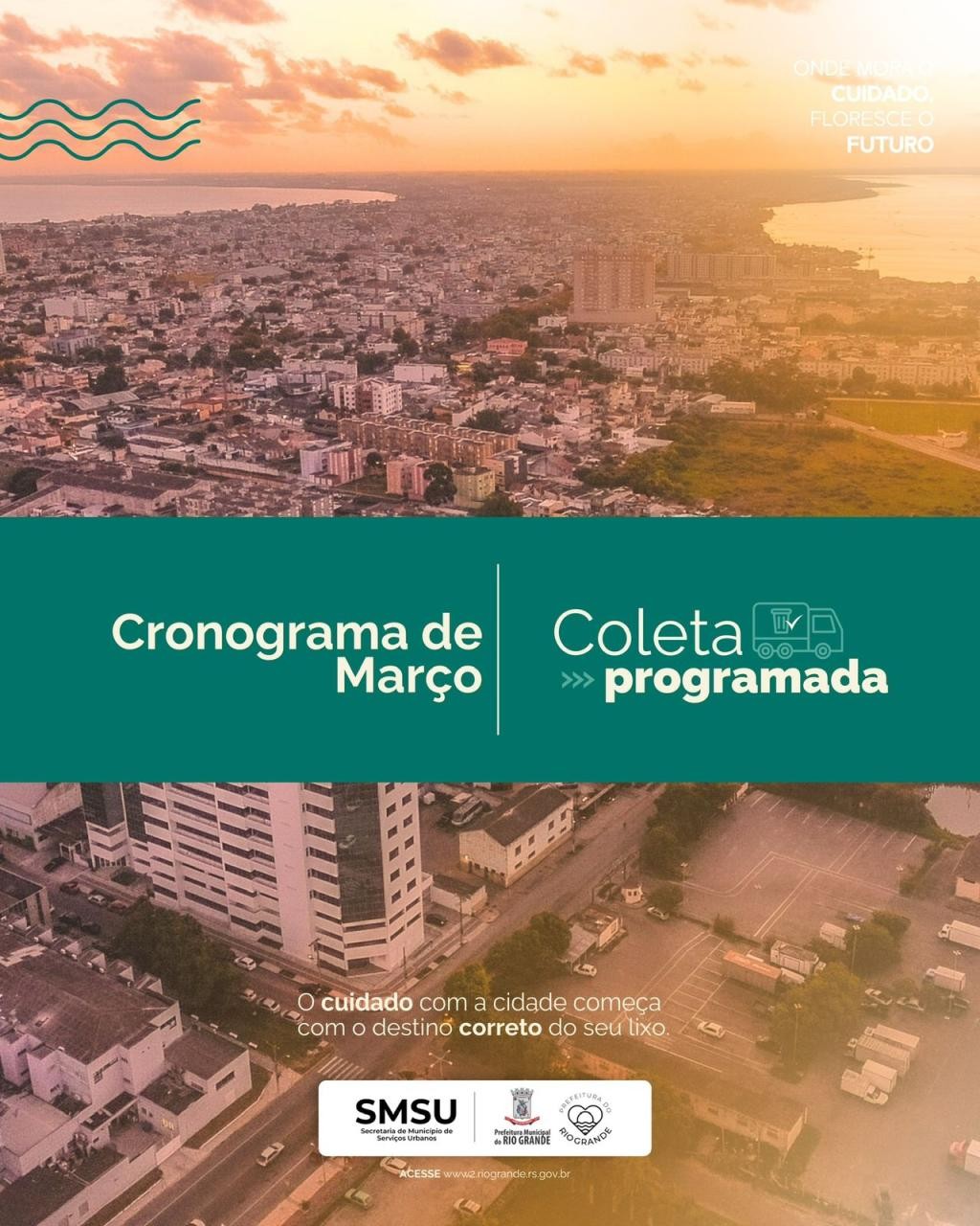 Prefeitura divulga calendário da Coleta Programada entre março e abril em Rio Grande