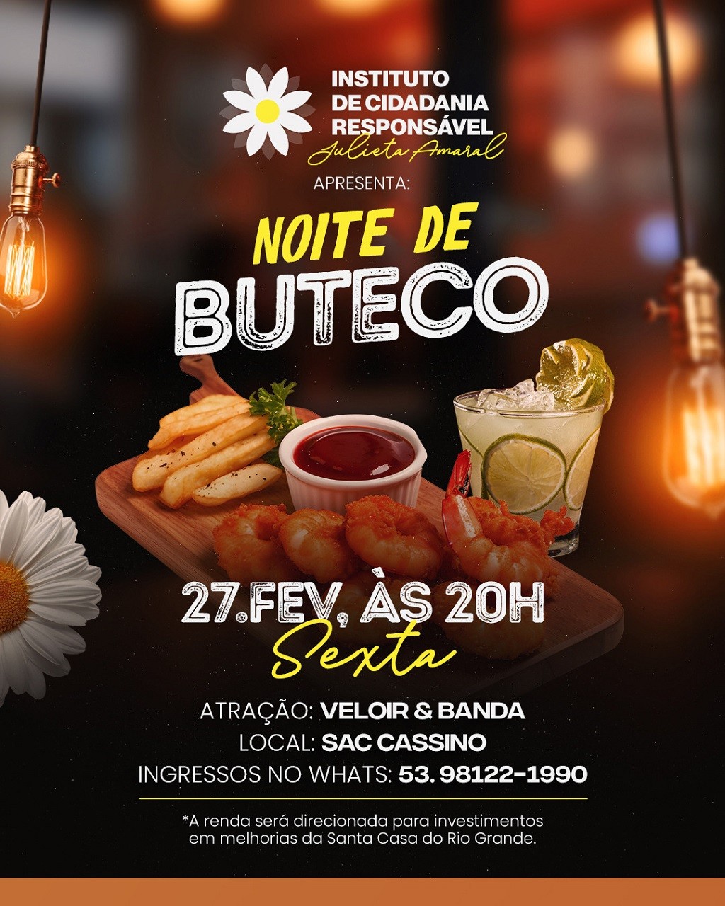 Instituto de Cidadania Responsável Julieta Amaral promove Noite de Buteco, na SAC