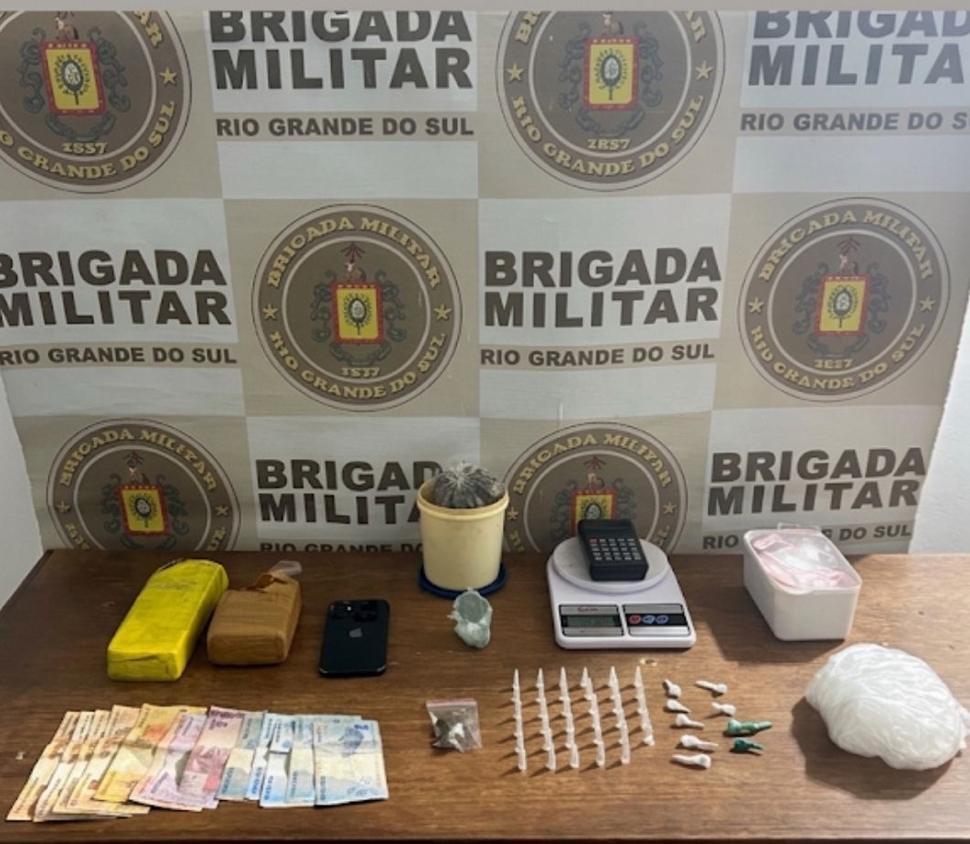 Homem é preso por tráfico de drogas em Santa Vitória do Palmar após ação da Brigada Militar