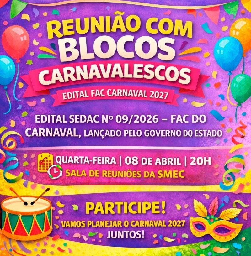 São José do Norte promove reunião sobre edital de financiamento para o Carnaval 2027
