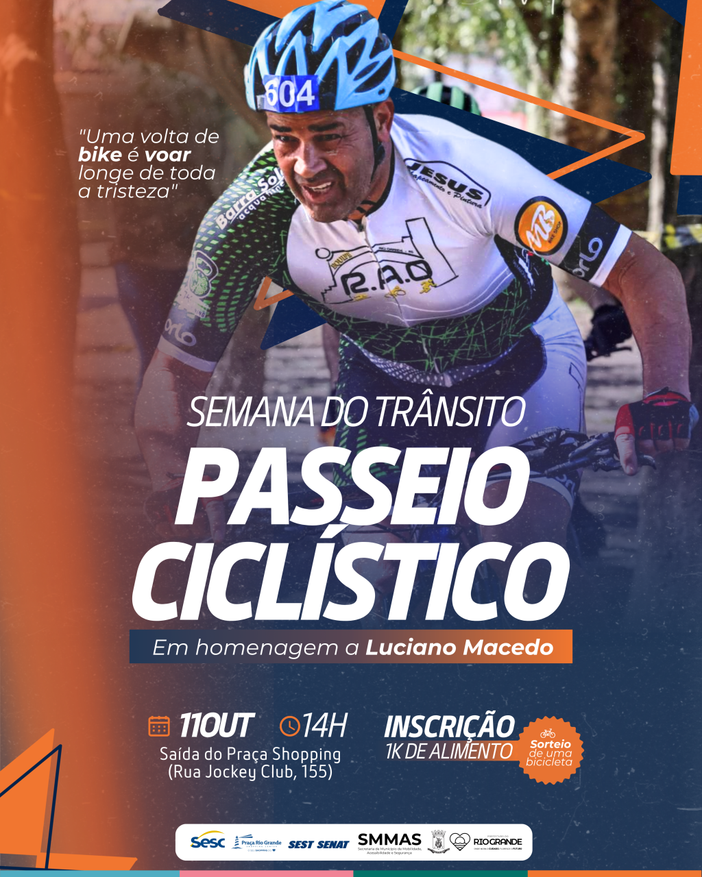 Passeio ciclístico homenageia Luciano Macedo neste sábado em Rio Grande