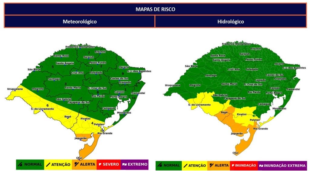 Defesa Civil alerta para chuva intensa e ventos de até 55 km/h em Rio Grande