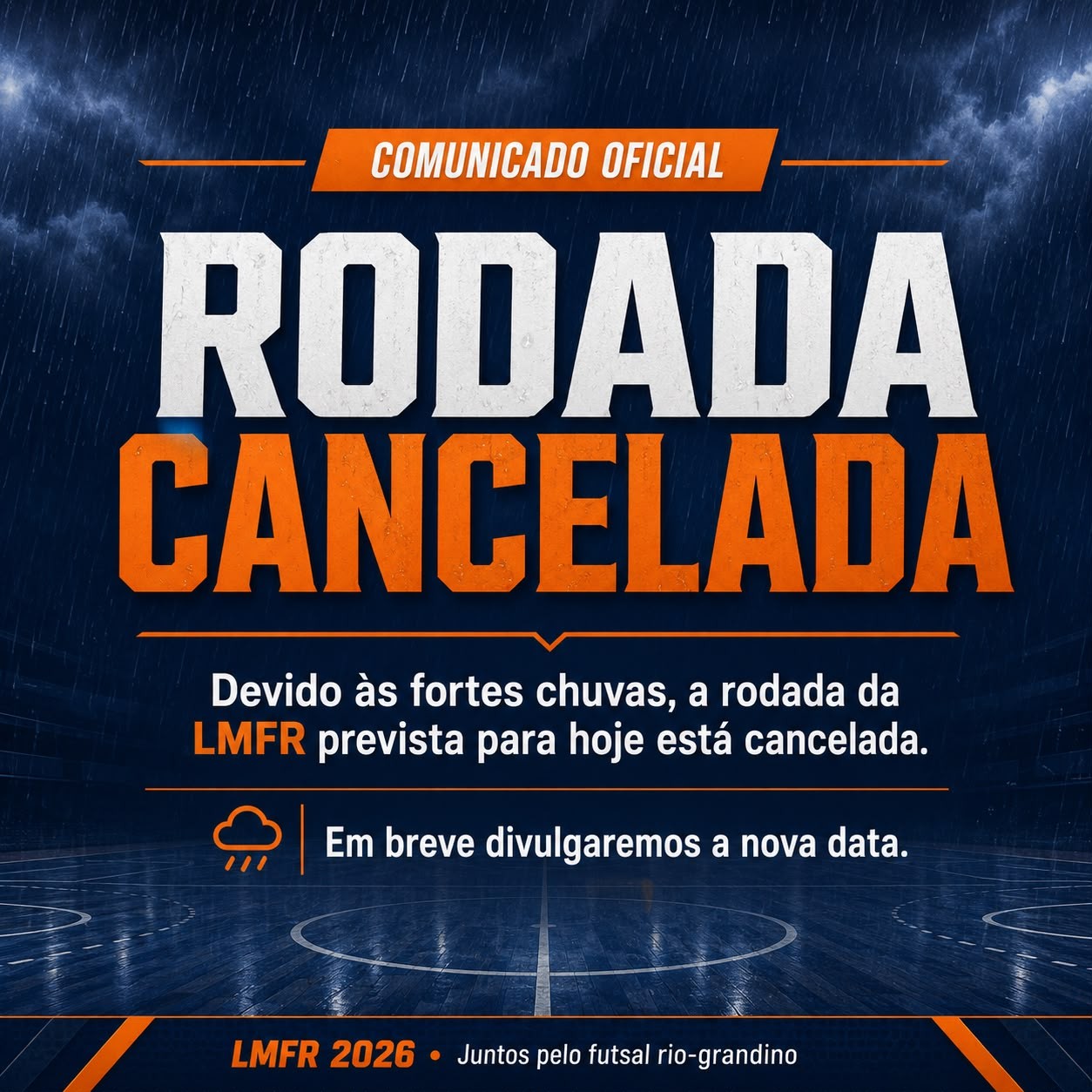 Rodada da LMFR é cancelada por causa das fortes chuvas em Rio Grande