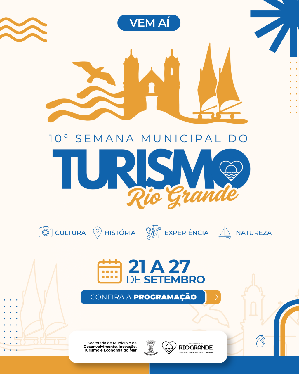 Semana Municipal do Turismo terá programação com cultura, história e natureza em Rio Grande
