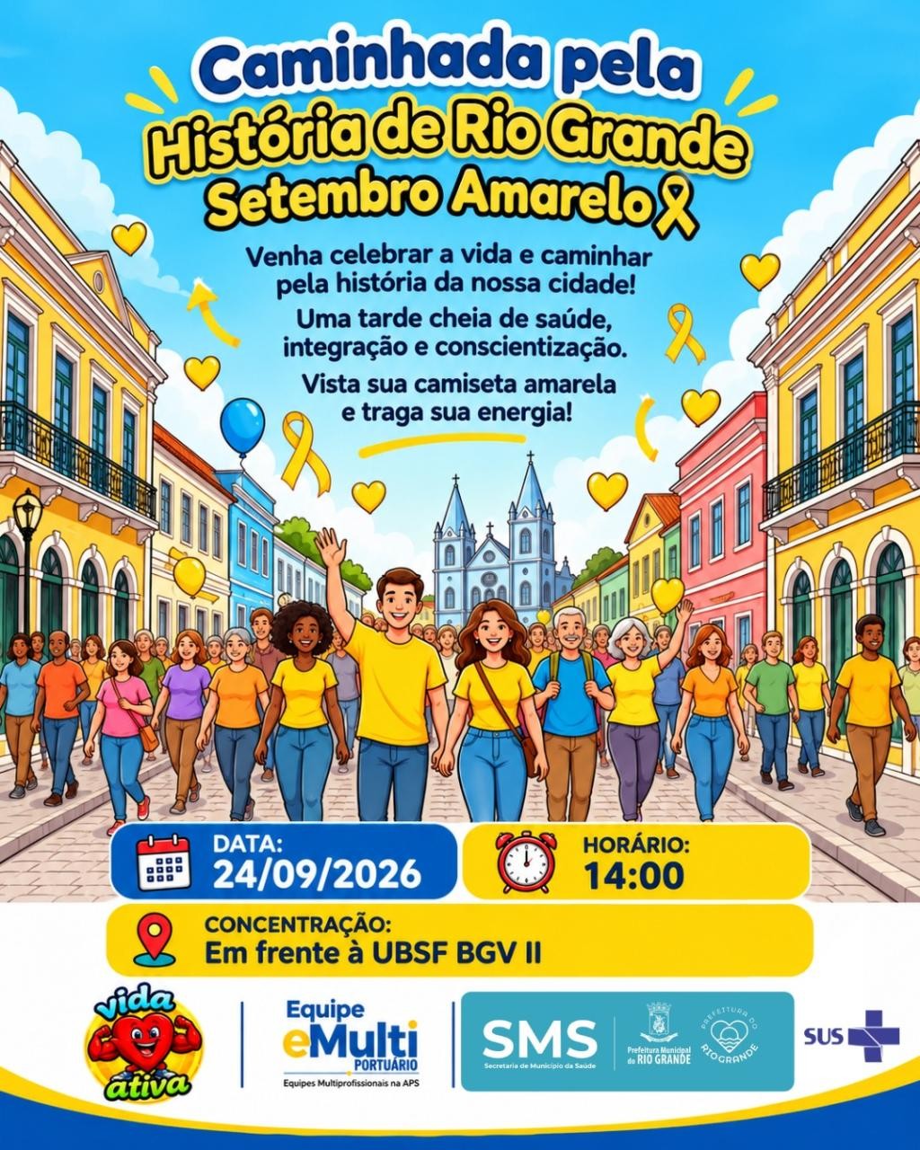 Rio Grande recebe caminhada alusiva ao Setembro Amarelo 