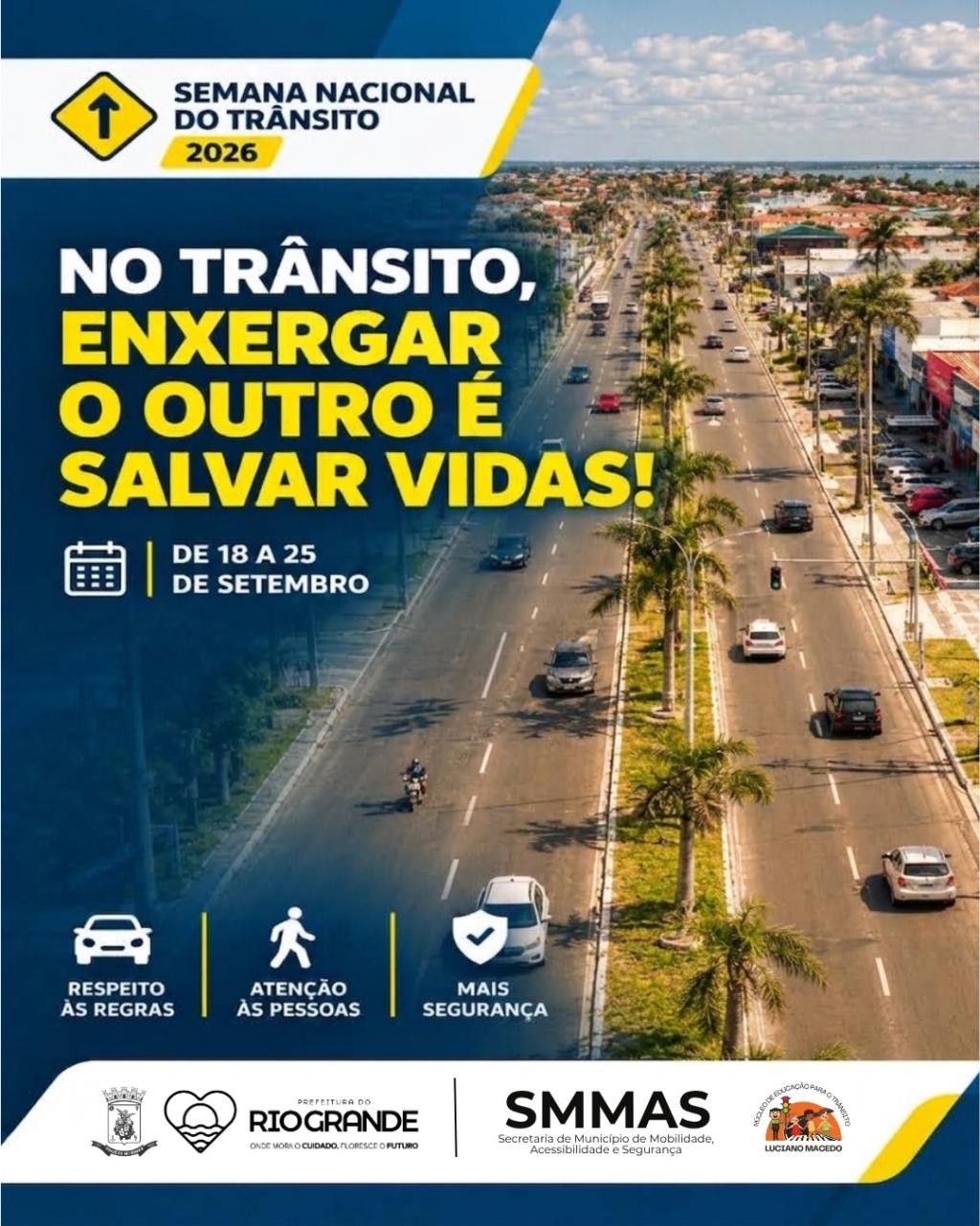 Semana Nacional do Trânsito terá ações educativas em diferentes pontos de Rio Grande
