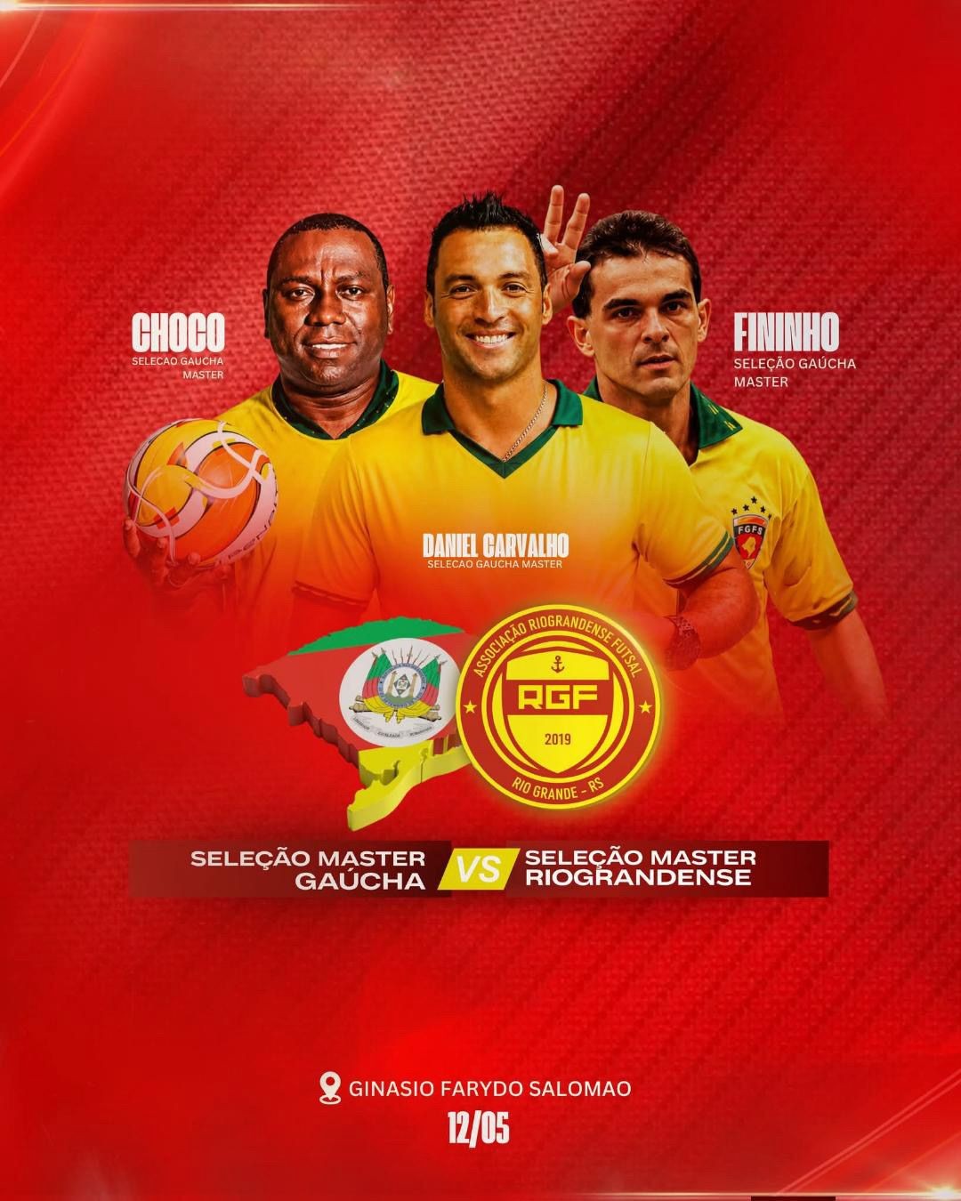 Noite dupla no Farydo: jogo festivo com craques e estreia do Riograndense marcam o dia 12