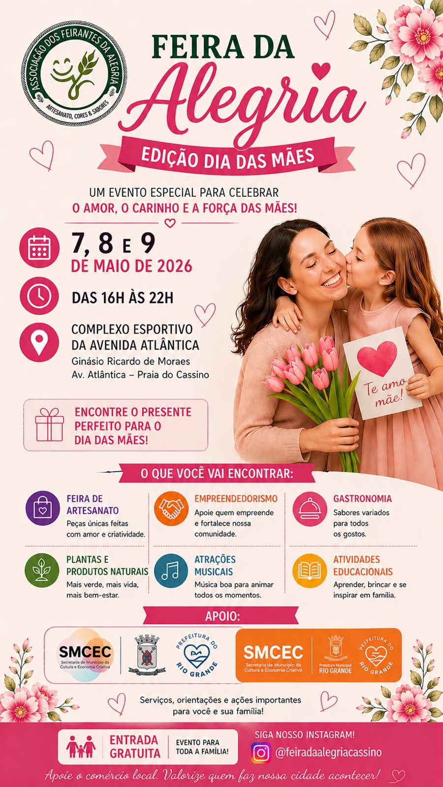 Feira da Alegria transforma ginásio do Cassino em espaço de cultura e empreendedorismo em edição especial de Dia das Mães