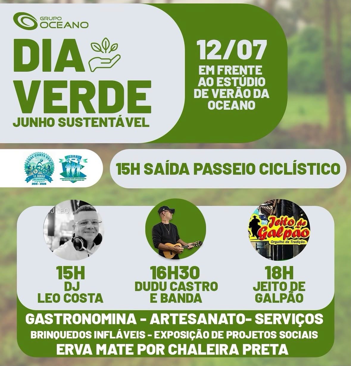 Dia Verde do Grupo Oceano encerra projeto Junho Sustentável neste domingo no Cassino