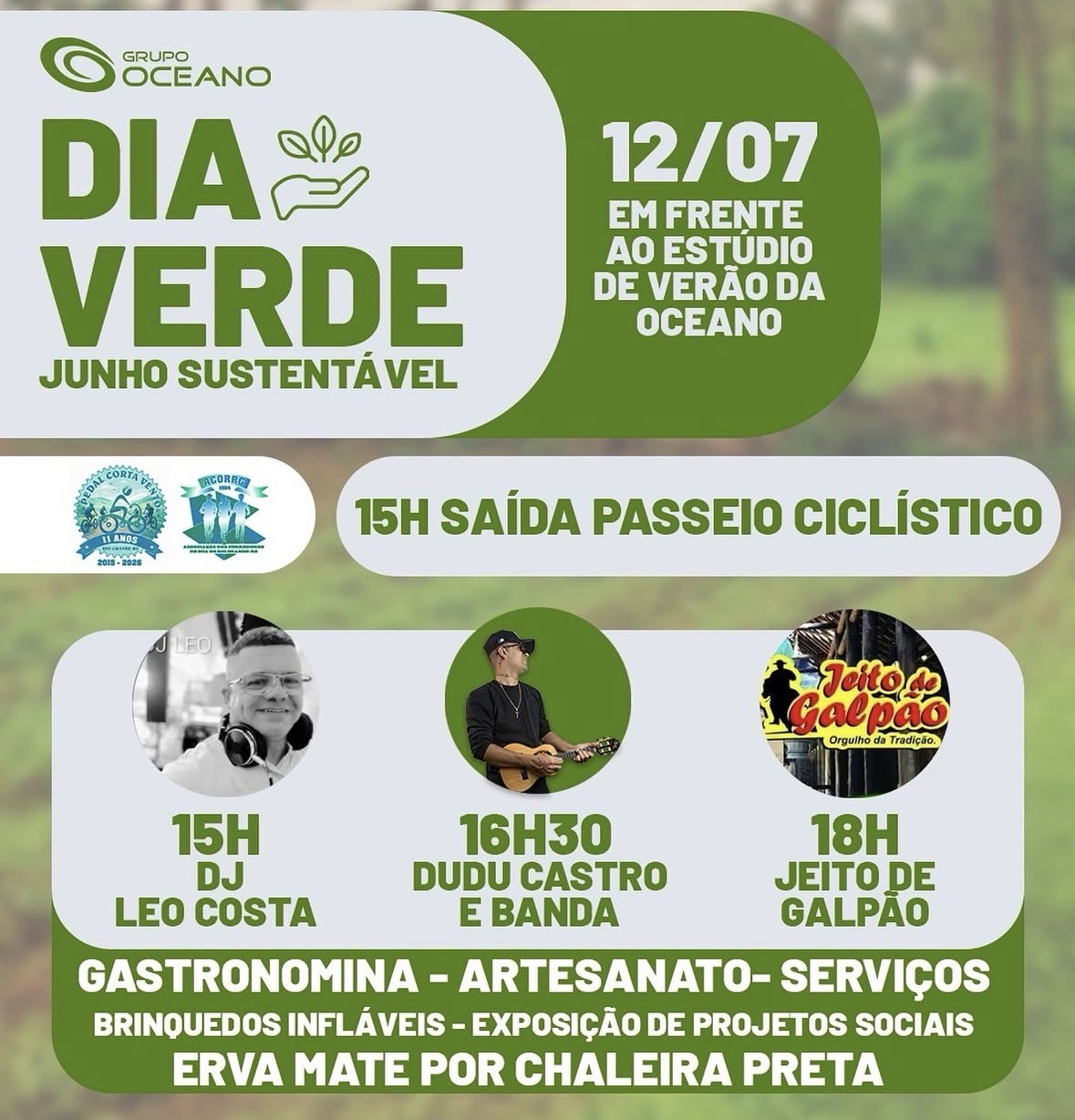 Dia Verde do Grupo Oceano reúne atrações culturais, serviços e ações de sustentabilidade no Cassino