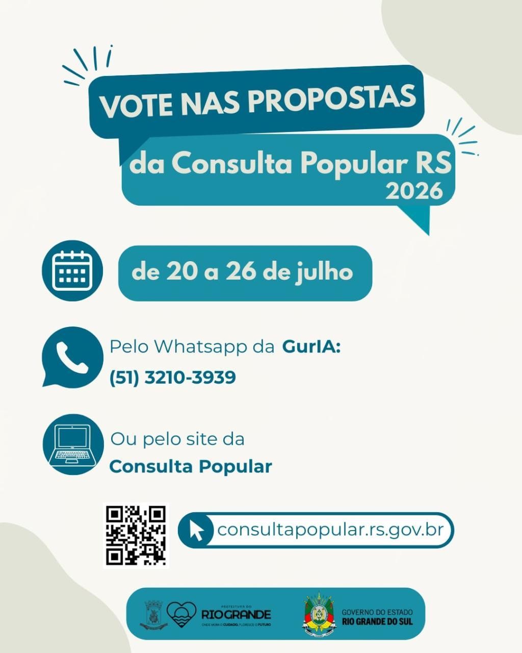 Comunidade tem até domingo (26) para votar nas propostas da Consulta Popular do RS