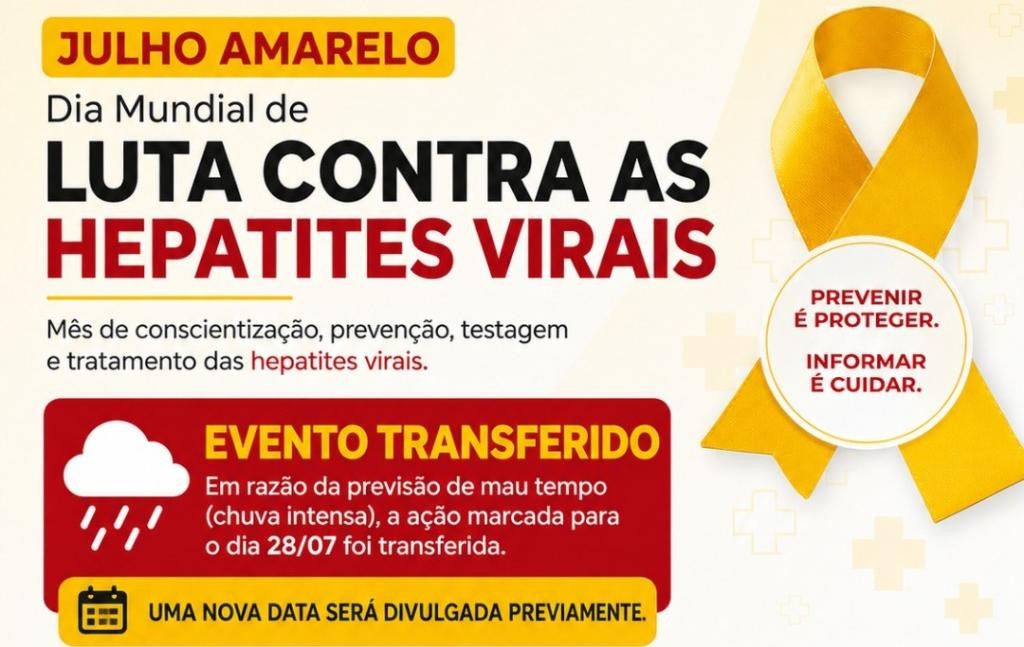 Ação do Julho Amarelo é adiada em Rio Grande devido à previsão de chuva