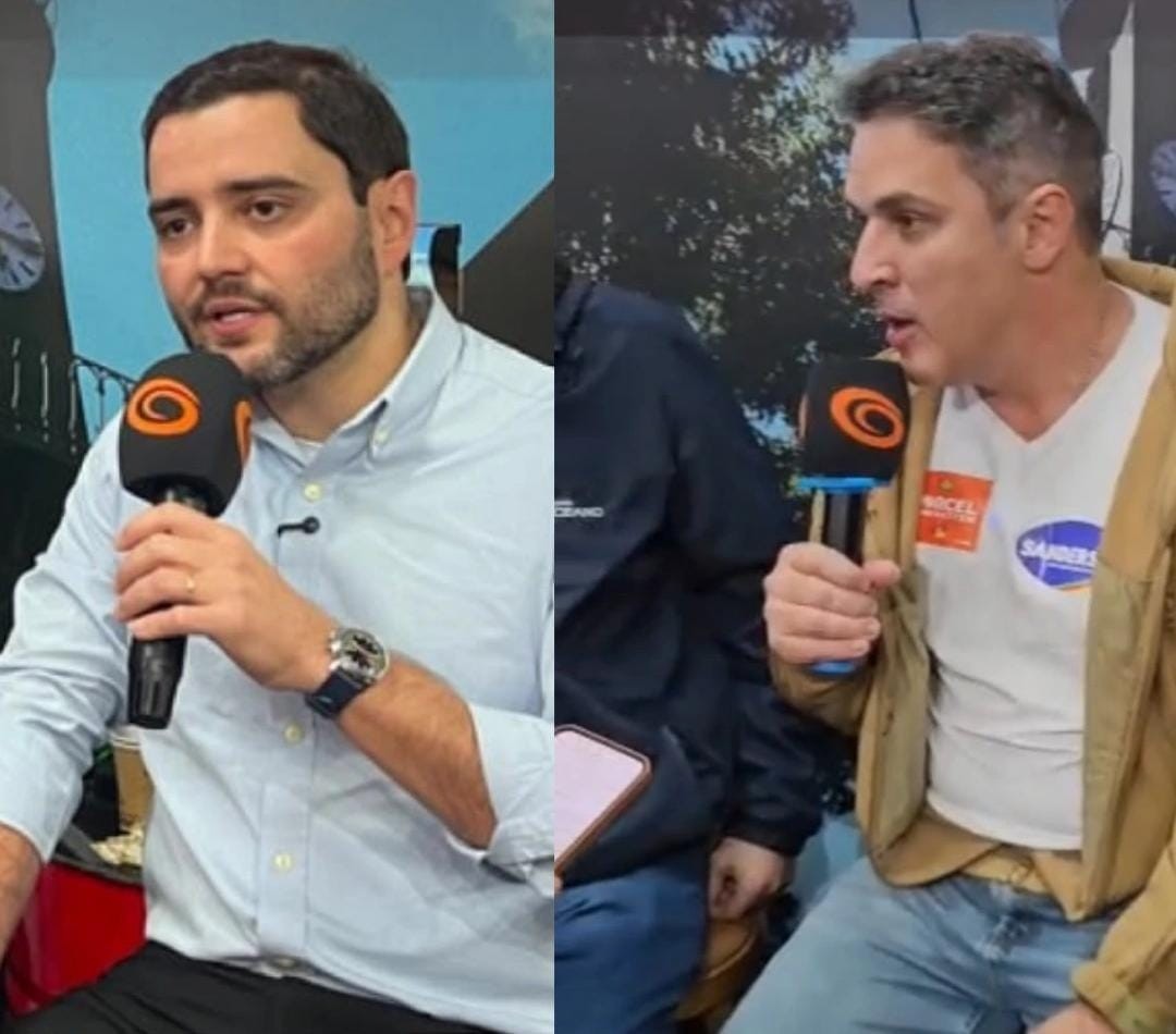 Gabriel Souza e Luciano Zucco visitam estúdio do Grupo Oceano na Fenadoce