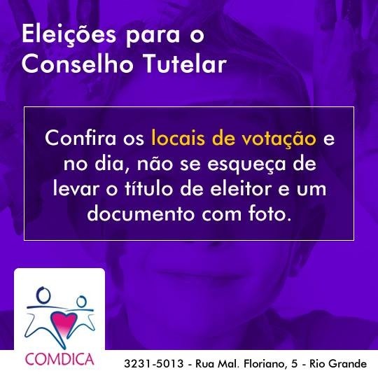 Eleições dos novos membros do Conselho Tutelar serão realizadas em outubro
