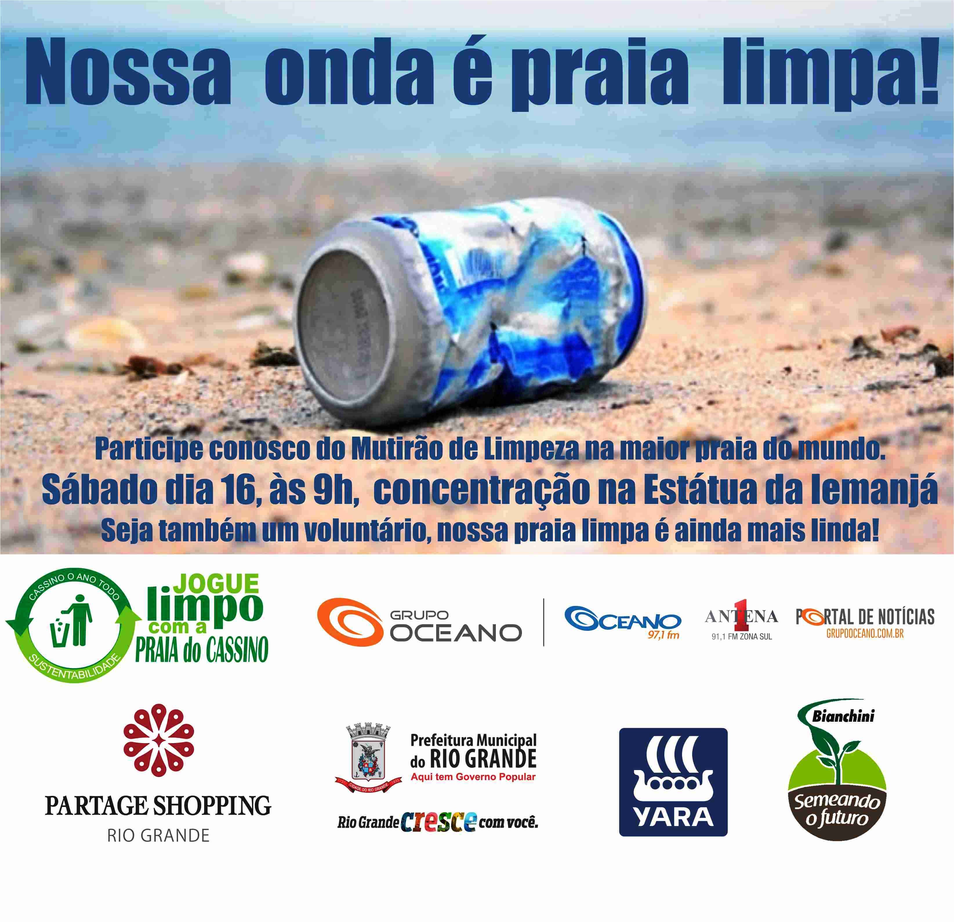 Grupo Oceano apoia ação de limpeza da praia