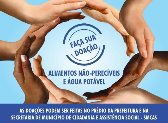 Doações de alimentos, material de higiene e limpeza para os atingidos pela cheia da Lagoa