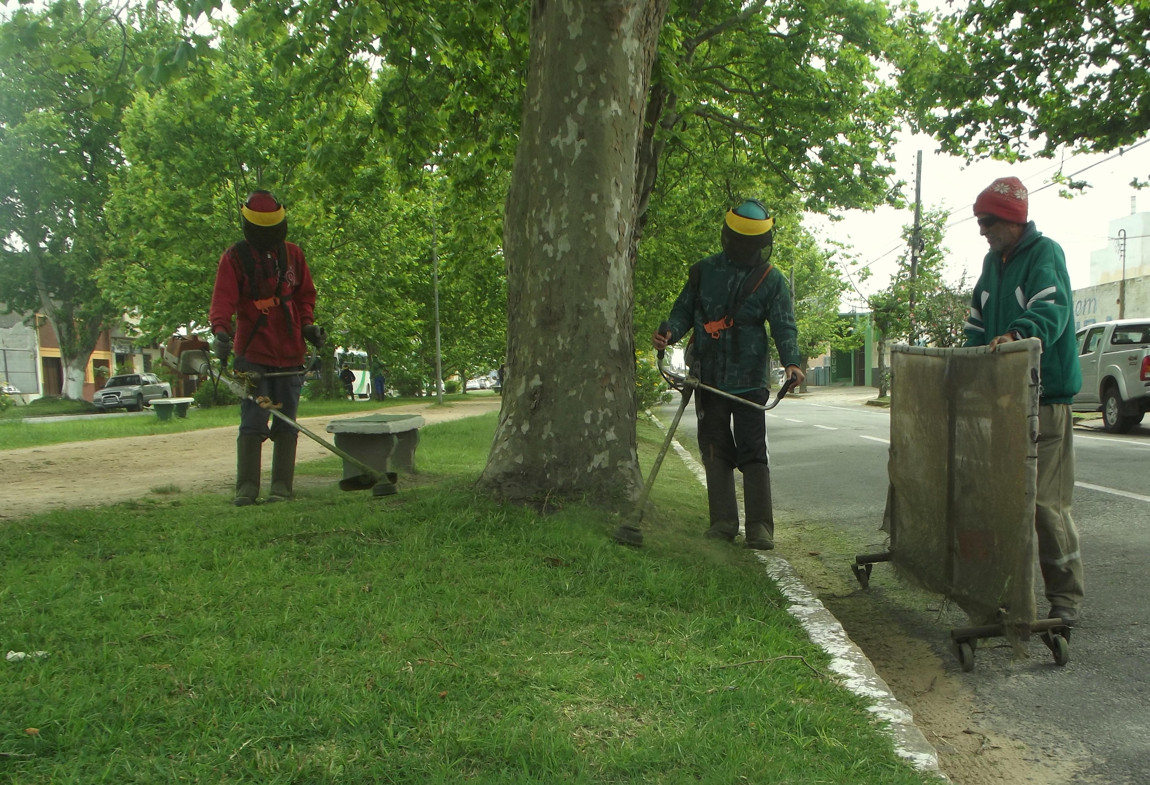 SMCSU realiza ação de corte de grama na avenida Portugal