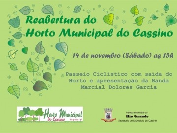 Evento marca reabertura do Horto do Cassino amanhã