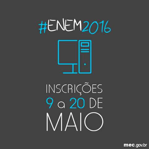Inscrições para o Enem serão abertas dia 9 de maio